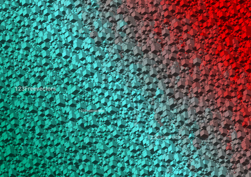 Red and Blue Square Cube Background