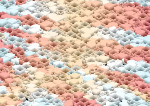Red and Grey 3D Modern Geometric Square Cube Background