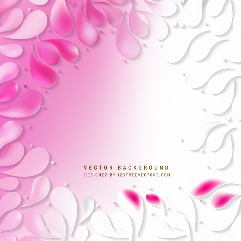 Abstract Pink White Ornamental Drops Background