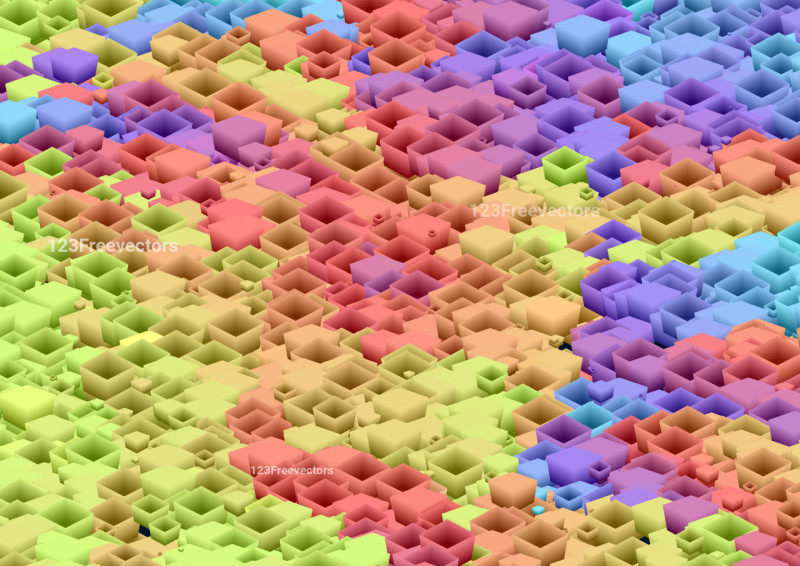 Red Green and Blue Three Dimensional Square Background Image