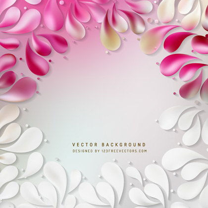 Pink White Floral Ornamental Drops Background