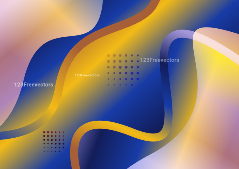 Blue and Orange Wavy Fluid Liquid Color Background Vector Illustration