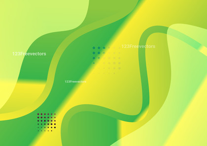 Fluid Green and Yellow Gradient Wavy Background Vector Art