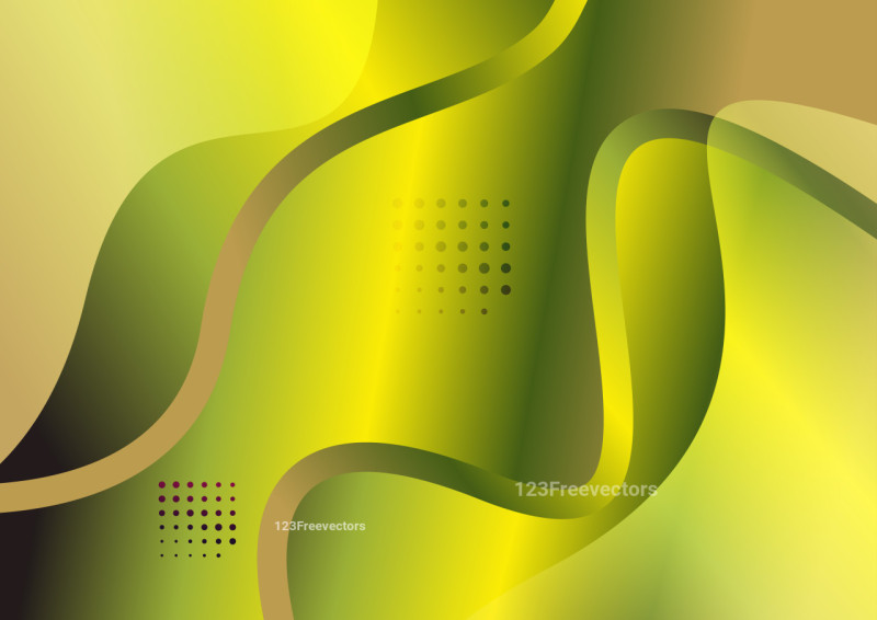 Abstract Green and Yellow Liquid Gradient Wavy Background