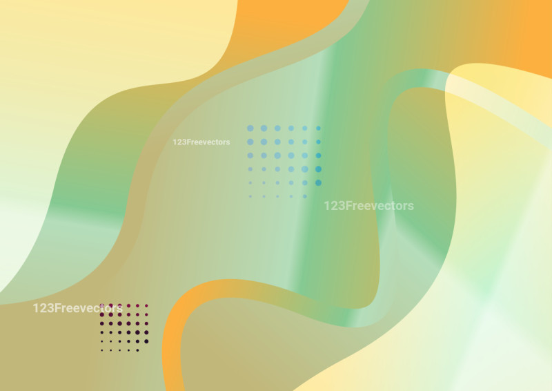 Abstract Orange and Green Wavy Fluid Gradient Color Background