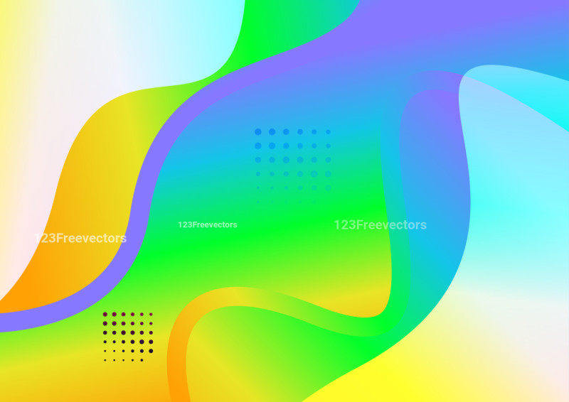 Abstract Blue Green and Orange Liquid Color Wavy Background Illustration