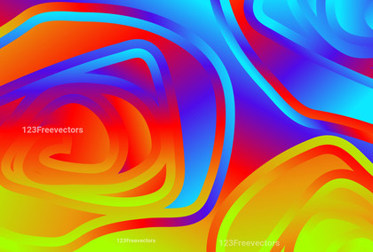 Red Yellow and Blue Fluid Gradient Curved Ripple Lines Background