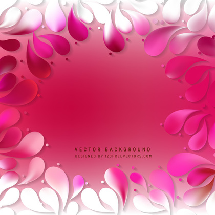 Abstract Pink White Ornamental Drops Background