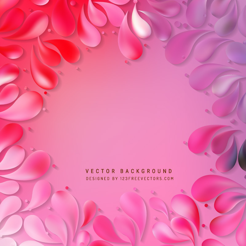 Pink Floral Drops Background