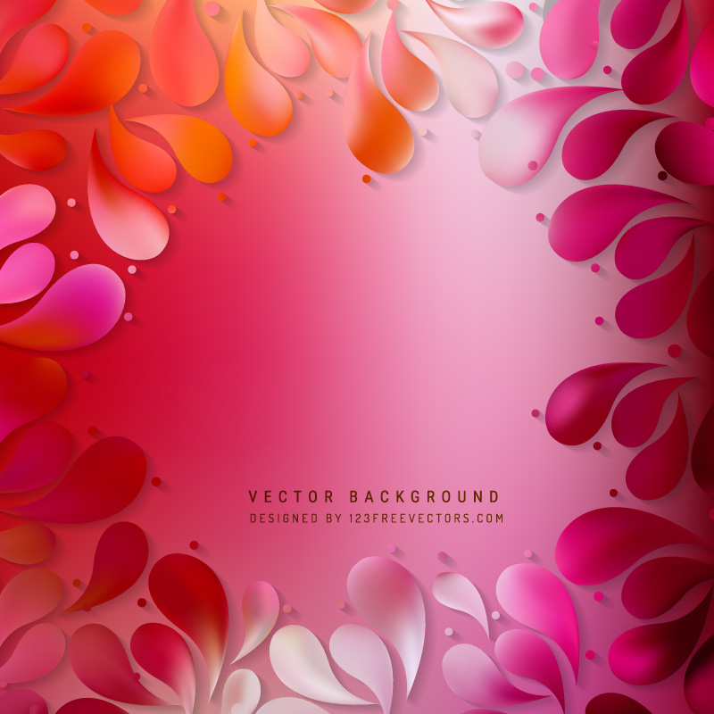 Abstract Pink Floral Ornamental Drops Background