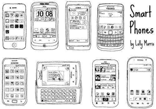 Free Hand Drawn Smart Phone Vectors