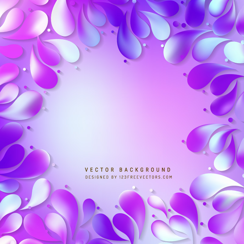 Blue Purple Decorative Floral Drops Background