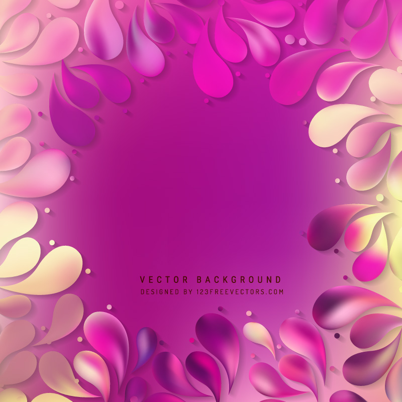 Abstract Purple Decorative Floral Drops Background