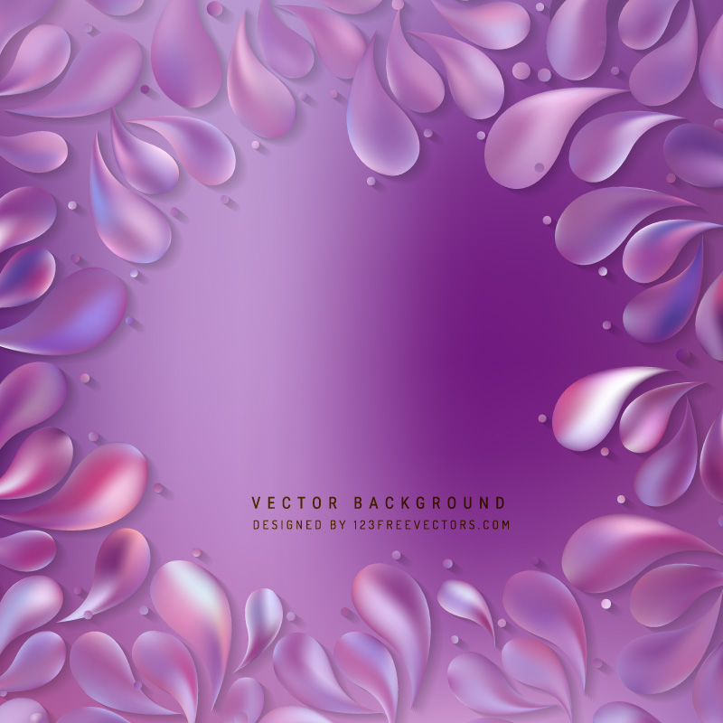 Abstract Purple Floral Ornamental Drops Background