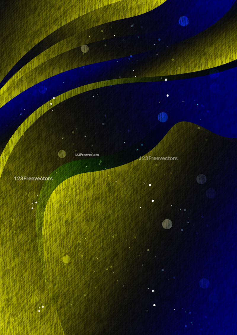 Abstract Blue Yellow and Black Background Texture Design