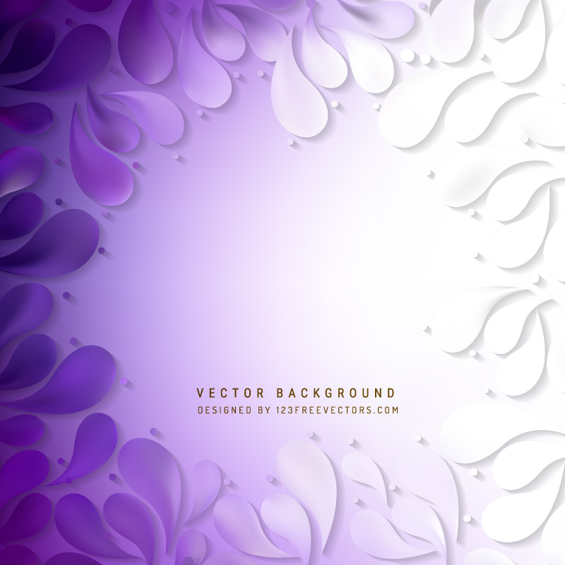 Abstract Violet Decorative Floral Drops Background