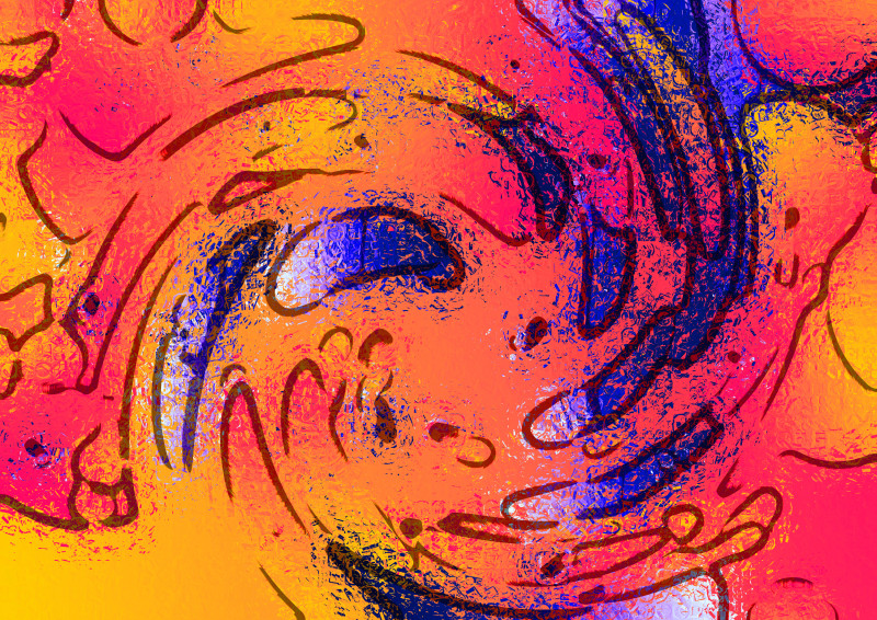 Abstract Pink Blue and Orange Texture Background Design