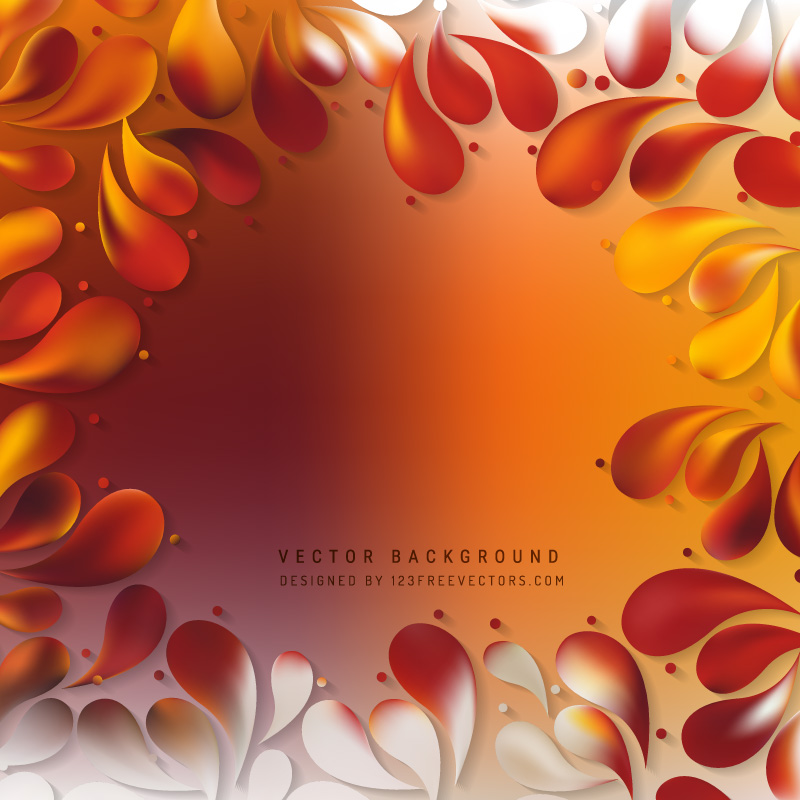 Abstract Red Orange Arc-Drop Background Design