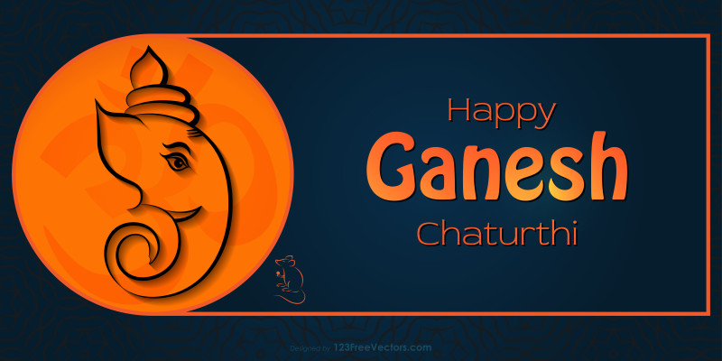 Happy Ganesh Chaturthi Greeting Card Design