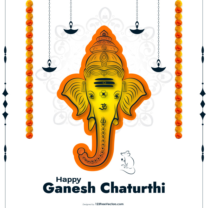 Happy Ganesh Chaturthi Background Illustration