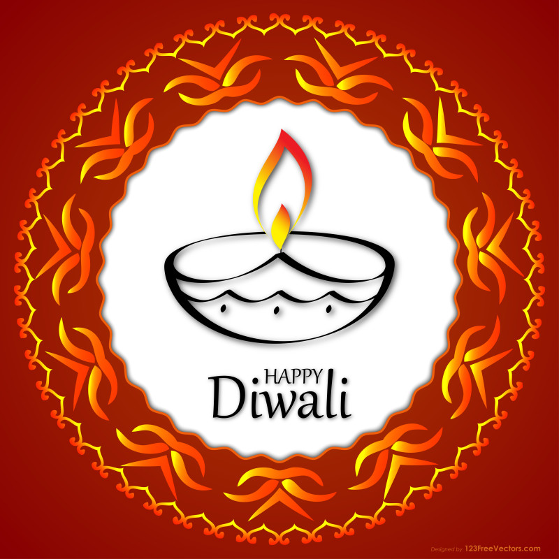 Diwali Diya Background Vector