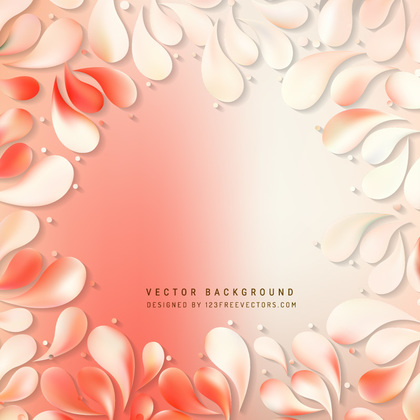 Abstract Light Red Floral Drops Background