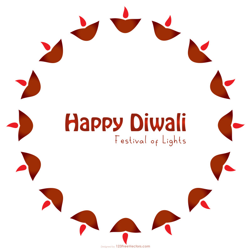 Diwali Diya Circle Border