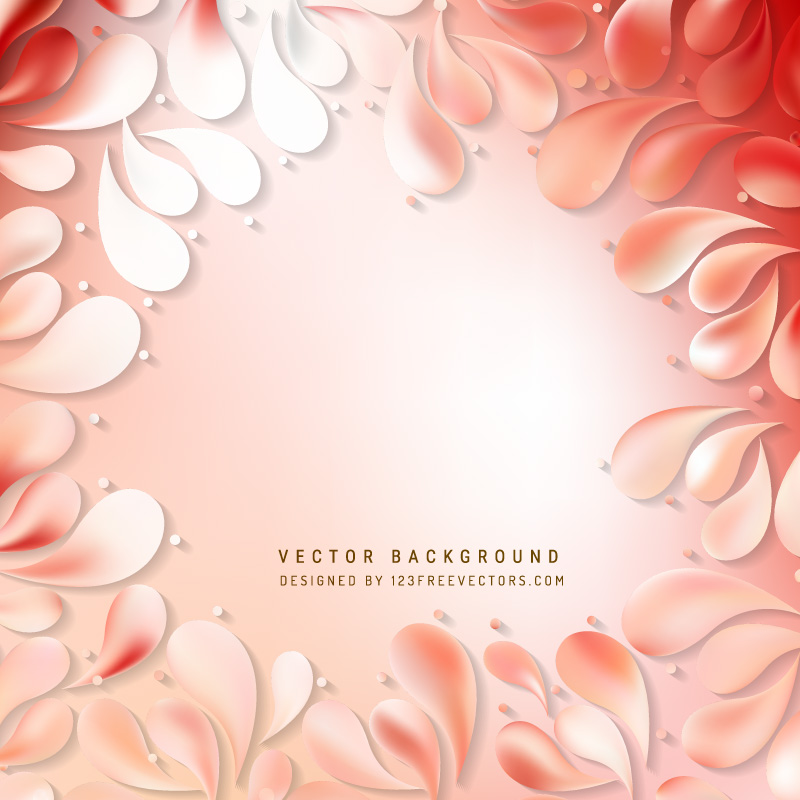 Abstract Light Red Floral Ornamental Drops Background