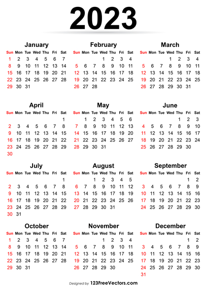 210+ 2023 Calendar | Free Vectors | Free Images | 123Freevectors