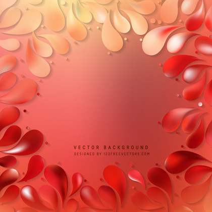Abstract Red Floral Ornamental Drops Background