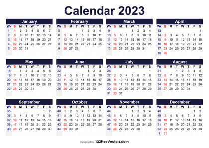 Printable 2023 Calendar with Week Numbers