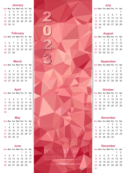 Calendar 2023 Vector Design