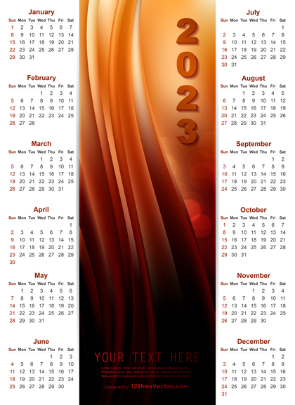 Calendar 2023 Vector Free Download