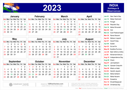 Calendar 2023 India