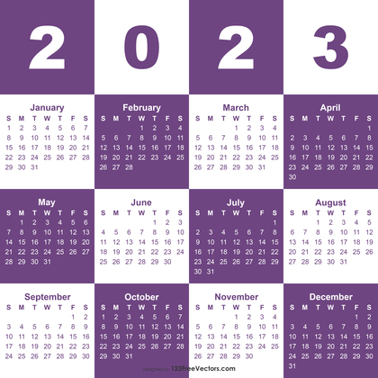 2023 Calendar Template Vector