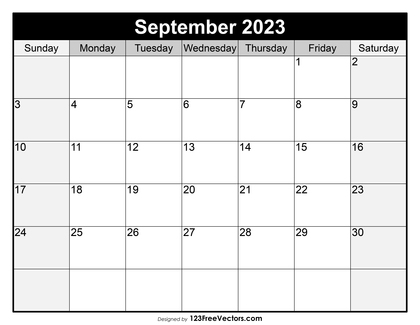 Blank Printable September Calendar 2023