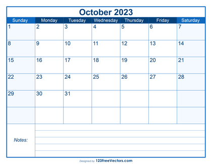Free Printable October 2023 Calendar