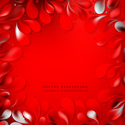 Abstract Red Floral Drops Background