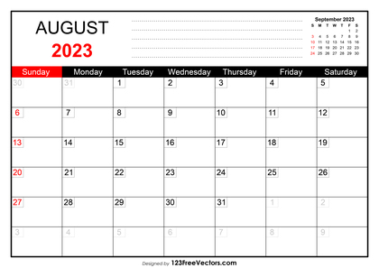 August 2023 Printable Calendar