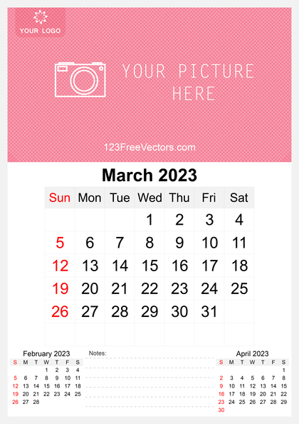 Wall Calendar March 2023