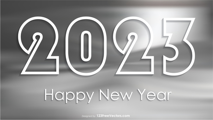 Happy New Year 2023 Grey Background
