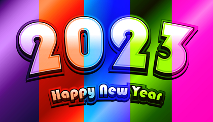 Colorful New Year Background 2023 Vector