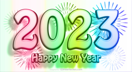 Happy New Year 2023 Colorful Background Vector Art