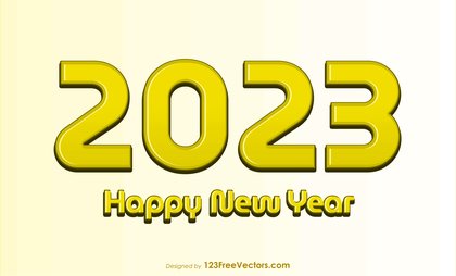 Happy New Year 2023 Gold Background Vector