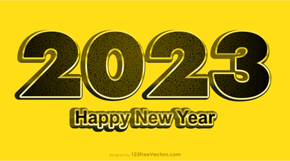 Happy New Year 2023 Yellow Background