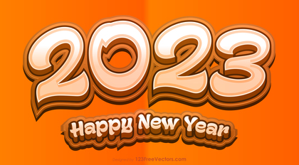 Happy New Year 2023 Orange Background