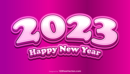 Happy New Year 2023 Pink Background