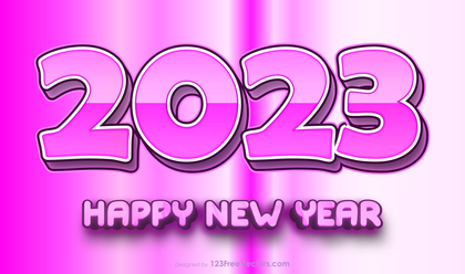 Happy New Year 2023 Pink Background Vector