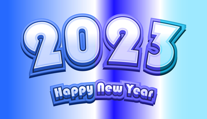 Happy New Year 2023 Blue Background Vector