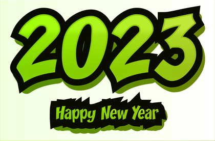 Happy New Year 2023 Green Background Vector